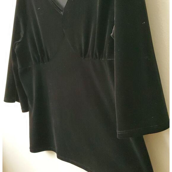 Coldwater Creek S Black Velvet Tunic Peplum Tailored Bustline Party Holiday Cozy - Picture 5 of 11
